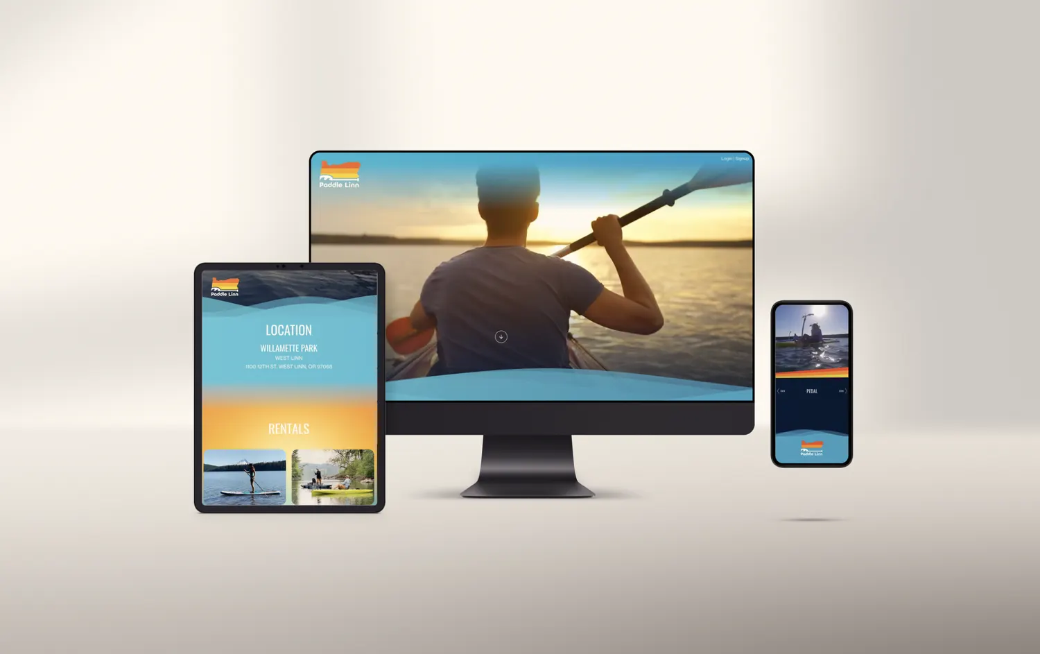 Paddle Linn website on several devices