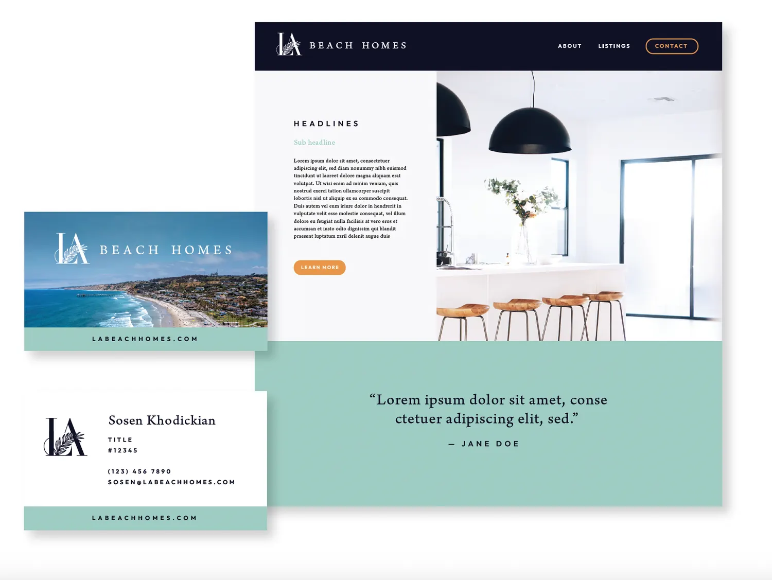 LA Beach Homes brand work